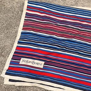 YSL Yves Saint Laurent Multicolor Striped Scarf